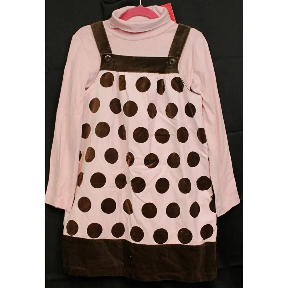 2008 Gymboree Sweeter Than Chocolate 5 Pc Outfit sz 7 NWT Dress Tights Pink Hair